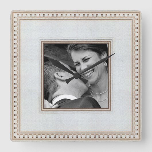 wedding memory photo clock quadratische wanduhr (Vorderseite)