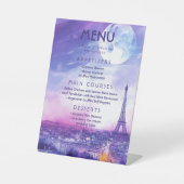 Wedding Menu Amour Éternel à la Parisienne  Sockelschild (Vorderseite)