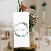 Wedding Menu Card with Botanical Wreath Design Menükarte