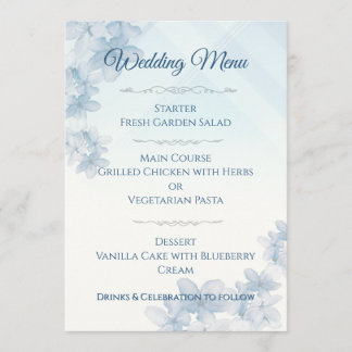 Wedding Menu Elegant Editable  Menükarte