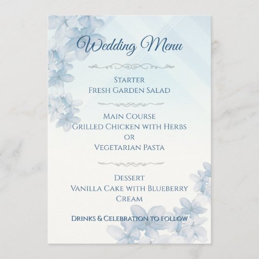 Wedding Menu Elegant Editable  Menükarte (Vorderseite)