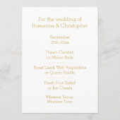 Wedding Menu Gold Hearts Menükarte (Rückseite)