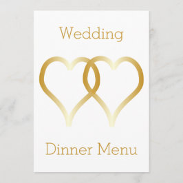 Wedding Menu Gold Hearts Menükarte