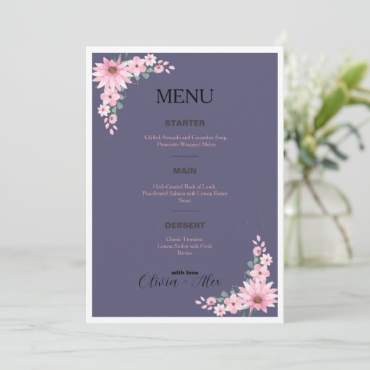 Wedding Menu Menükarte (Stehend Vorderseite)