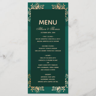 Wedding Menu Smaragdgoldene Kraut Menükarte