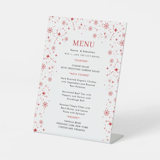 Wedding Menu Sockelschild (Vorderseite)