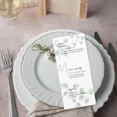 Wedding Menu with Eucalyptus Leaves Menükarte