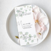 Wedding Menu with Eucalyptus Leaves Menükarte