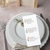 Wedding Menu with Soft Botanical Garden Design Menükarte