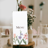 Wedding Menu with Soft Botanical Garden Design Menükarte