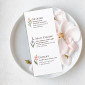 Wedding Menu with Soft Botanical Garden Design Menükarte