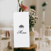 Wedding Menu with Tree Illustration Menükarte