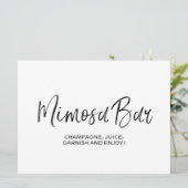 Wedding "Mimosen-Bar-" stilvolles mit Buchstaben Einladung (Stehend Vorderseite)