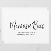 Wedding "Mimosen-Bar-" stilvolles mit Buchstaben Einladung (Vorne/Hinten)