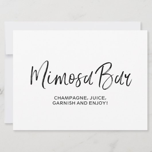Wedding "Mimosen-Bar-" stilvolles mit Buchstaben Einladung (Vorderseite)
