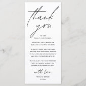 Wedding Minimalist Wedding Dinner Thank You Card Programm (Vorderseite)