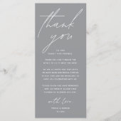 Wedding Minimalist Wedding Dinner Thank You Card Programm (Vorderseite)