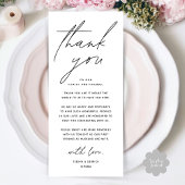 Wedding Minimalist Wedding Dinner Thank You Card Programm