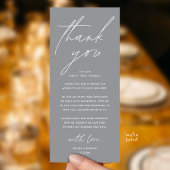 Wedding Minimalist Wedding Dinner Thank You Card Programm