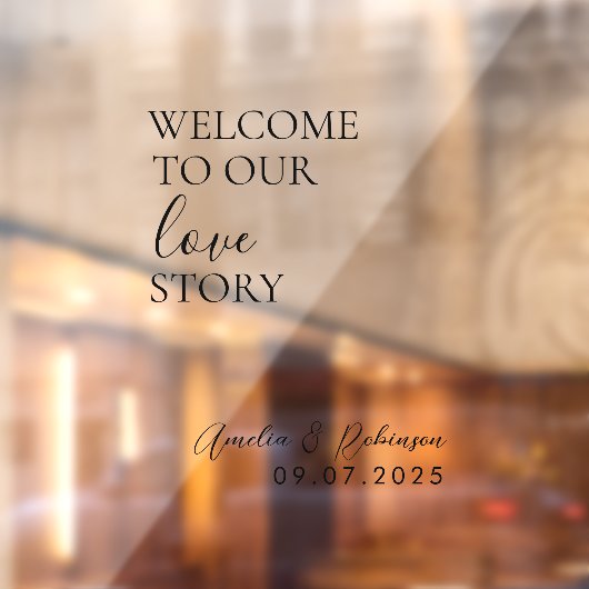 Wedding Mirror Decal - Willkommen in unserer Liebe Fensteraufkleber (Blatt 2)