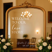 Wedding Mirror Decal - Willkommen in unserer Liebe Fensteraufkleber