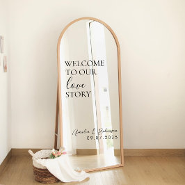 Wedding Mirror Decal - Willkommen in unserer Liebe Fensteraufkleber