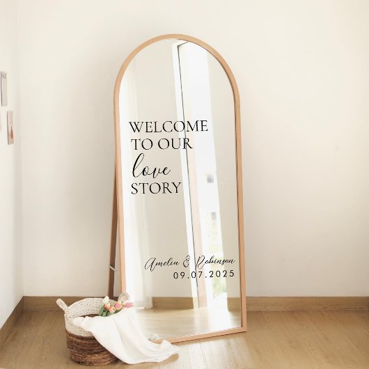 Wedding Mirror Decal - Willkommen in unserer Liebe Fensteraufkleber