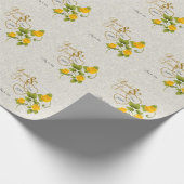 Wedding mit gelben Rosen u. Goldbeschriftung Geschenkpapier (Ecke)