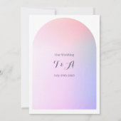 Wedding Modern Boho Arch Pink Lilac Ombre Einladung (Rückseite)
