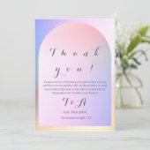 Wedding Modern Boho Arch Pink Ombre Dankeskarte (Stehend Vorderseite)
