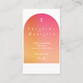 Wedding Modern Boho Arch Sunset Ombre Namensmenü Platzkarte (Rückseite)