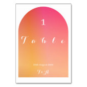 Wedding Modern Boho Arch Sunset Ombre Tischnummer (Rückseite)