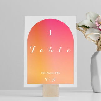 Wedding Modern Boho Arch Sunset Ombre Tischnummer