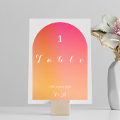 Wedding Modern Boho Arch Sunset Ombre Tischnummer