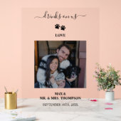 Wedding Modern Photo Couple Pet Dog Drinks on Us Acrylschild (Hochzeit)