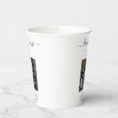 Wedding Modern Photo Couple Pet Dog Drinks on Us Pappbecher (Links)