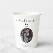Wedding Modern Photo Couple Pet Dog Drinks on Us Pappbecher (Rückseite)