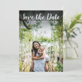 Wedding Modern Simple Script Foto Einladung (Stehend Vorderseite)