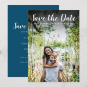 Wedding Modern Simple Script Foto Einladung (Vorne/Hinten)