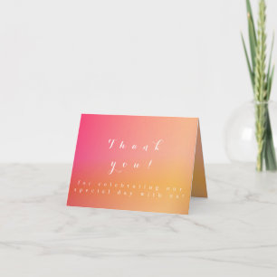 Wedding Modern Sunset Ombre Vielen Dank Karte