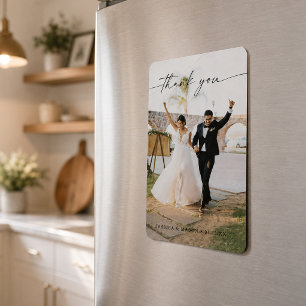Wedding Modern Vielen Dank Foto Magnet