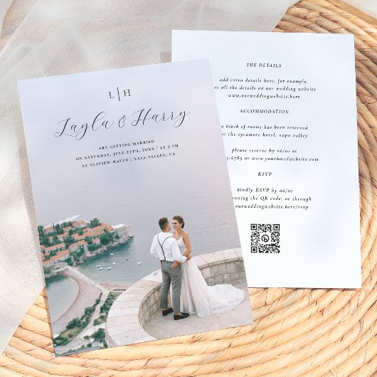 Wedding Monogram | Alle in einem QR-Foto Einladung