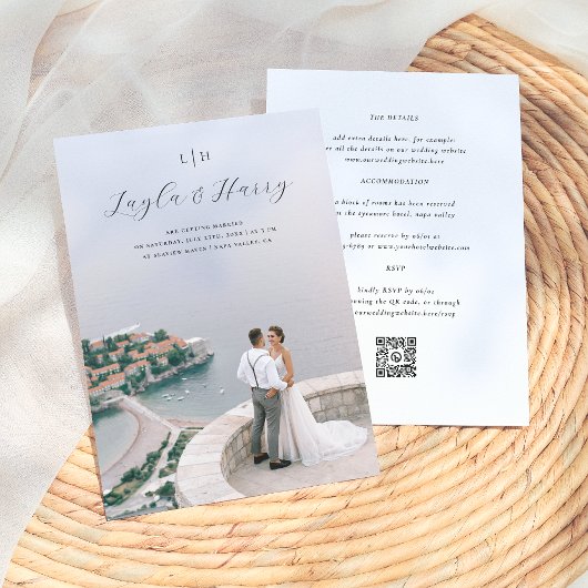 Wedding Monogram | Alle in einem QR-Foto Einladung