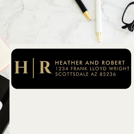 Wedding Monogram Bride and Groom Return Address