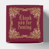 Wedding Monogram Classic Gold Frame Burgundy Geschenkschachtel (Oben)