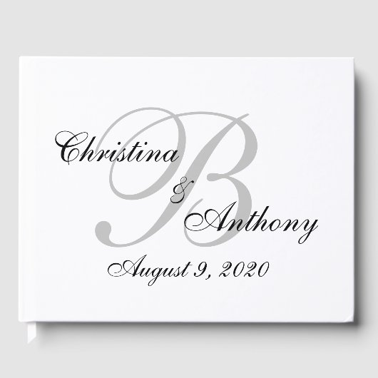 Wedding Monogram Custom Guest Book | Buchzeichnen Gästebuch (Vorderseite)