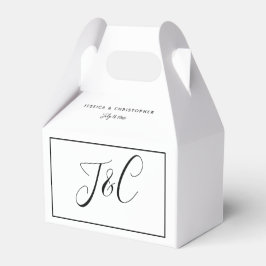 Wedding Monogram Custom Names Elegant Minimal Geschenkschachtel