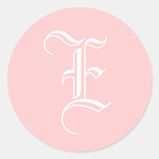 Wedding Monogram E Aufkleber Altes Englisch Stift  (Vorderseite)