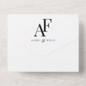 Wedding Monogram Elegant Einfach Minimalistisch All In One Einladung (Rückseite)