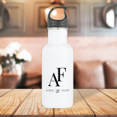 Wedding Monogram Elegant Einfach Minimalistisch Edelstahlflasche